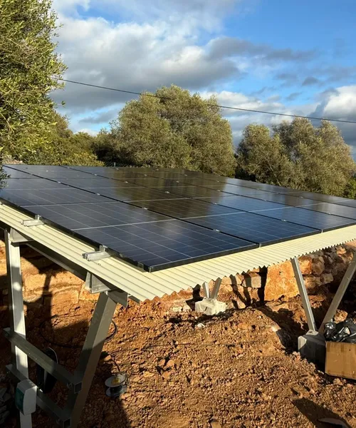 Close-up of rooftop solar PV panels